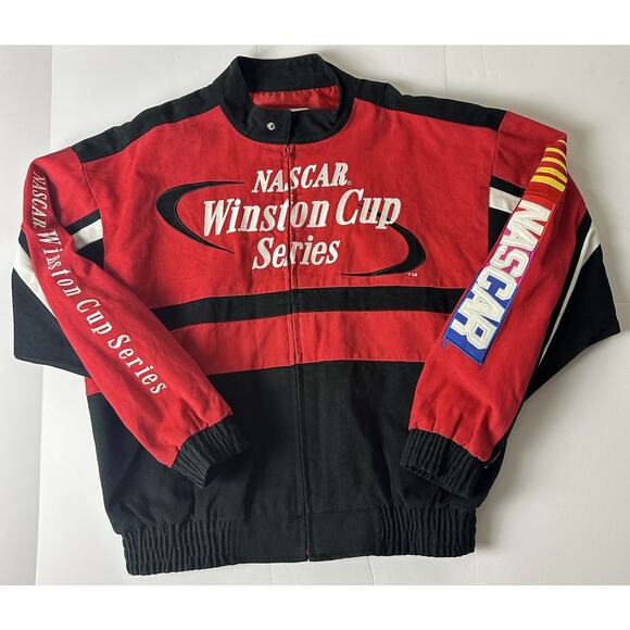 Vintage NASCAR Winston Cup Series Bulldawg Racing Apparel Large Jacket - Picture 1 of 10